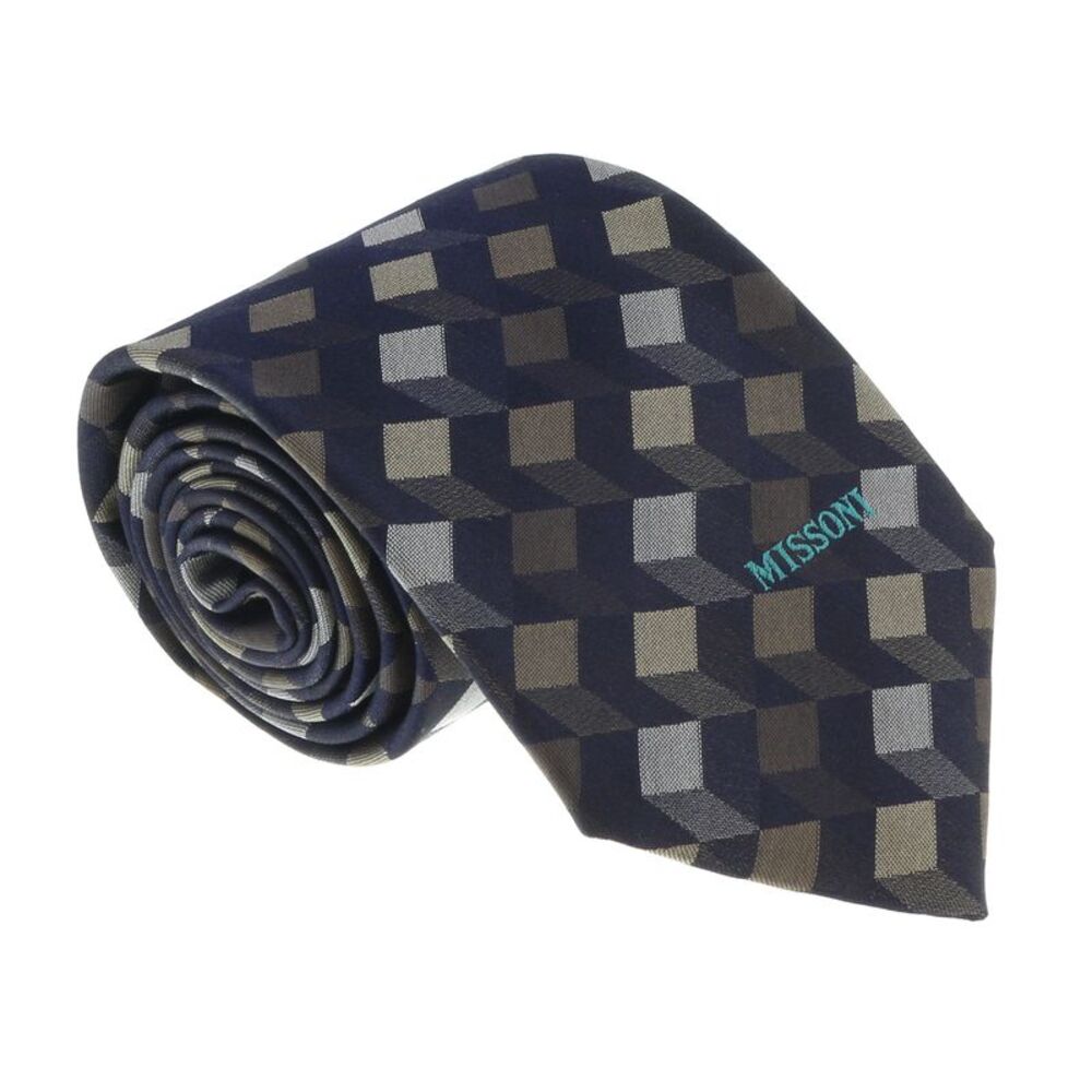 Missoni U5562 Silver/Gold Abstract 100% Silk Tie